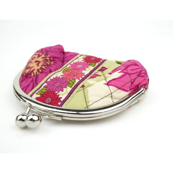 Vera Bradley Hello Dahlia Double Kiss Kisslock Coin Purse - Picture 5 of 14